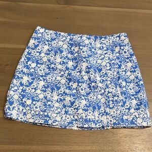 Vintage Lilly Pulitzer Blue and White Floral skort-Size 2-side zipper